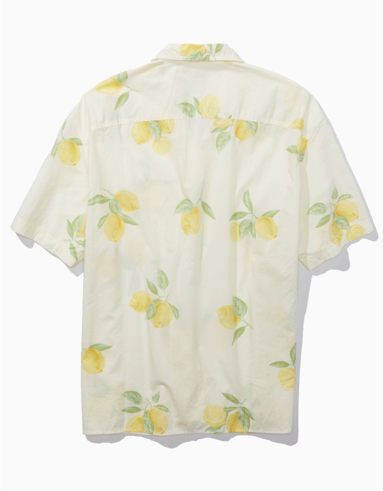 AE Camisa con botones y estampado de limones para la piscina