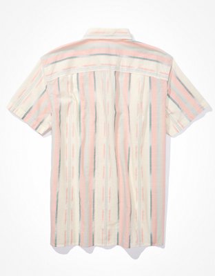 AE Camisa rayada estilo resort con botones