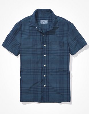 AE Plaid Button-Up Resort Shirt