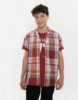 AE Poolside Plaid Button-Up Shirt