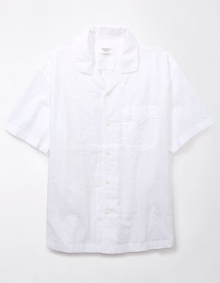 AE Linen-Blend Button-Up Poolside Shirt