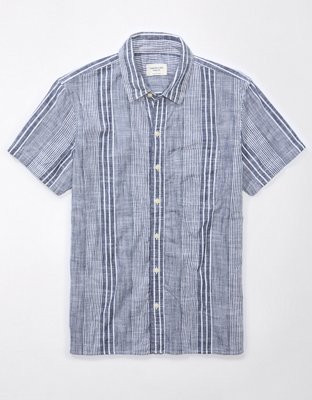 AE Camisa Rayada Estilo Resort con Botones