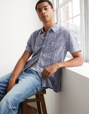 American Eagle Striped Button-Up Resort Shirt 2024, Buy American Eagle  Online