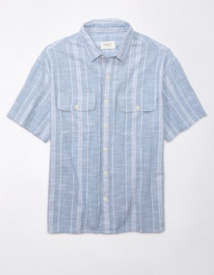 American Eagle Striped Button-Up Resort Shirt 2024, Buy American Eagle  Online