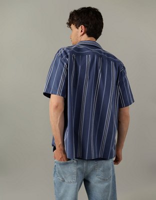 AE Camisa Rayada con Botones para la Piscina