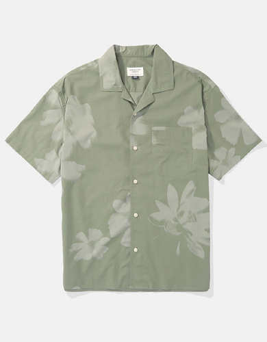 AE Floral Button-Up Poolside Shirt