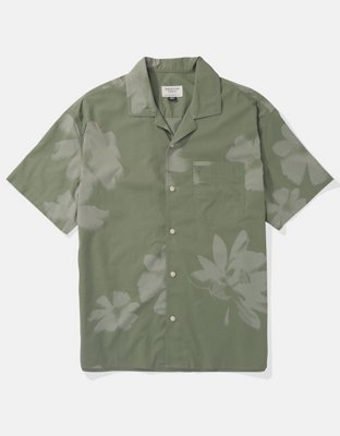 AE Floral Button-Up Poolside Shirt