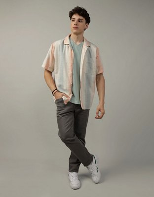 AE Poolside Striped Button-Up Shirt