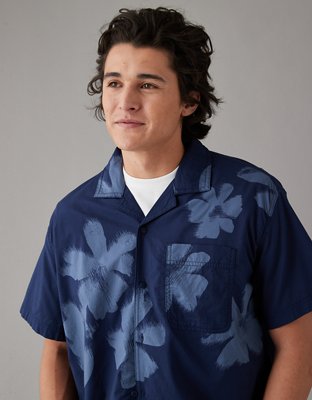 Мужские рубашки American Eagle AE Floral Button-Up Poolside Shirt — фото 5