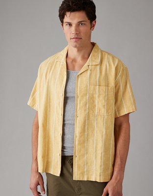 AE Camisa Rayada con Botones para la Piscina