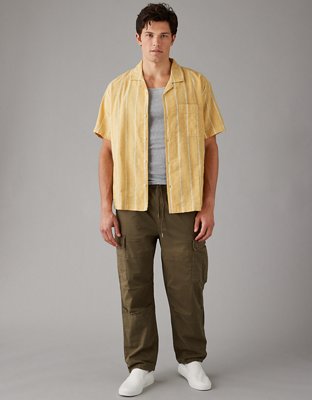 AE Camisa Rayada con Botones para la Piscina