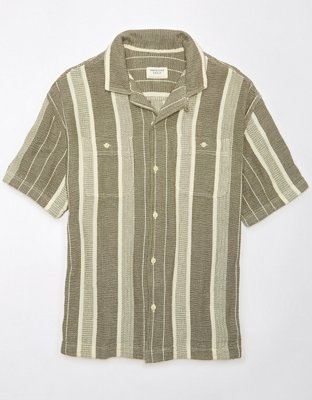 AE Poolside Striped Button-Up Shirt