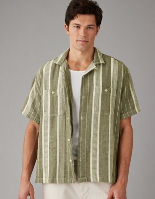 AE Poolside Striped Button-Up Shirt