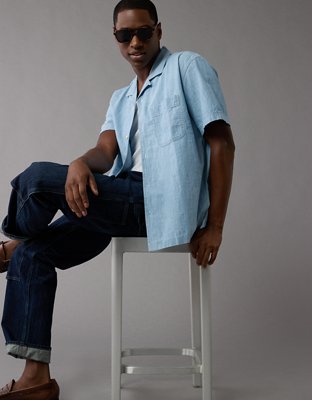 AE Poolside Chambray Button-Up Shirt