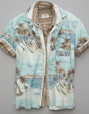 AE Poolside Tropical Button-Up Shirt
