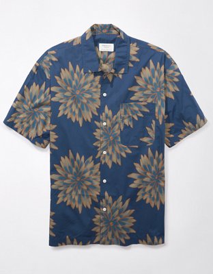 AE Floral Button-Up Poolside Shirt