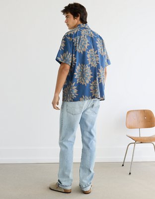 AE Floral Button-Up Poolside Shirt