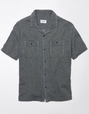 AE Printed Button-Up Poolside Shirt