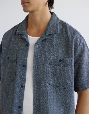 AE Printed Button-Up Poolside Shirt