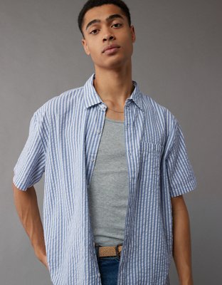 AE Poolside Striped Button-Up Shirt