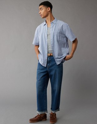 AE Poolside Striped Button-Up Shirt