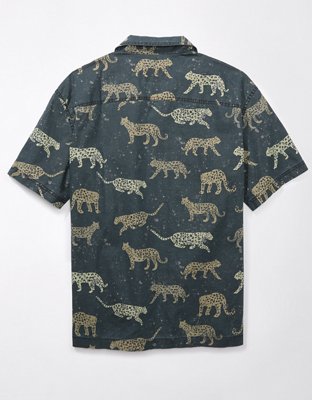 AE Poolside Linen-Blend Striped Button-Up Shirt