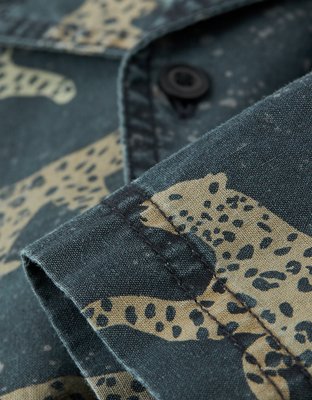 AE Poolside Linen-Blend Striped Button-Up Shirt