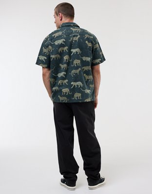 AE 24/7 Stretch Printed Button-Up Poolside Shirt