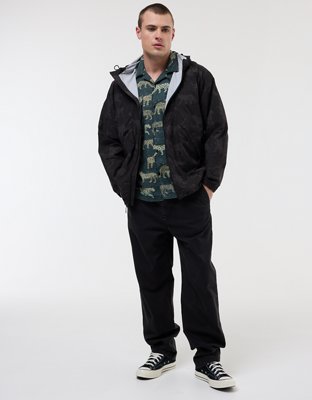 AE Poolside Linen-Blend Striped Button-Up Shirt