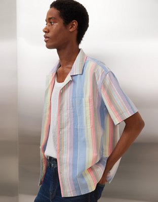 AE Pride Poolside Striped Button-Up Shirt