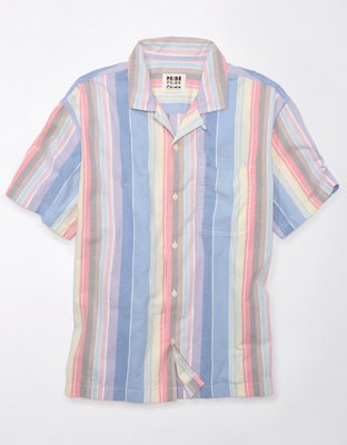 AE Pride Poolside Striped Button-Up Shirt