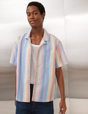 AE Pride Poolside Striped Button-Up Shirt