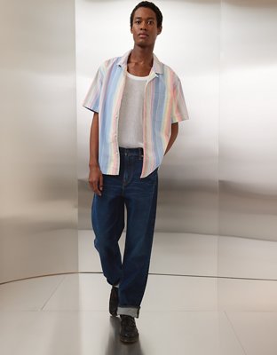AE Pride Poolside Striped Button-Up Shirt