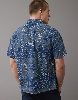 AE Printed Button-Up Poolside Shirt