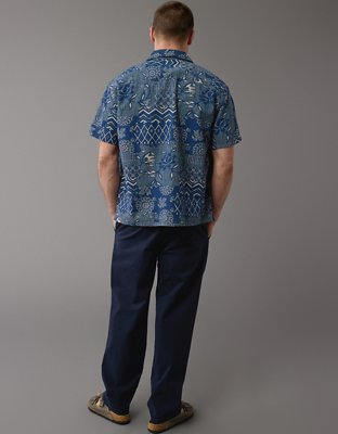 AE Printed Button-Up Poolside Shirt