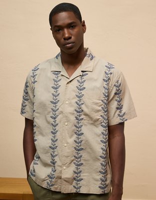 AE Striped Button-Up Poolside Shirt