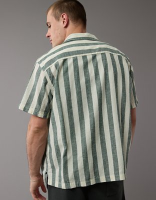 AE Poolside Linen-Blend Striped Button-Up Shirt