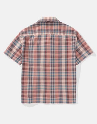 AE Plaid Button-Up Poolside Shirt