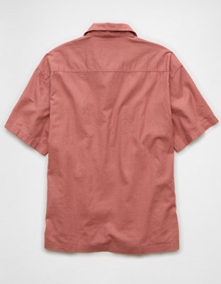 AE Poolside Linen-Blend Button-Up Shirt