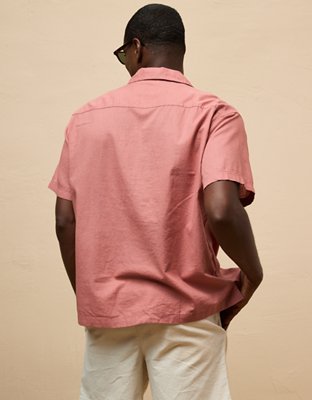 AE Poolside Linen-Blend Button-Up Shirt