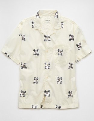 AE Printed Button-Up Poolside Shirt