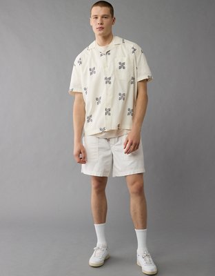 AE Printed Button-Up Poolside Shirt