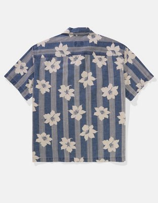AE Camisa Estampada con Botones para la Piscina