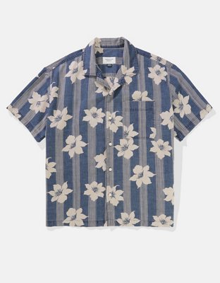 AE Camisa Estampada con Botones para la Piscina