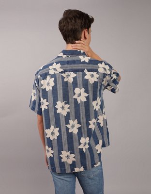 AE Printed Button-Up Poolside Shirt