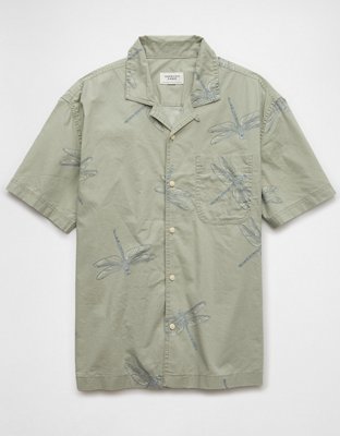 AE Printed Button-Up Poolside Shirt