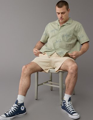 AE Printed Button-Up Poolside Shirt