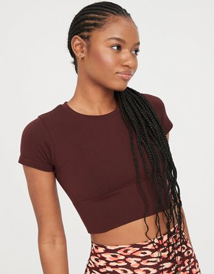 OFFLINE By Aerie Sidewalk Seamless Cropped T-Shirt