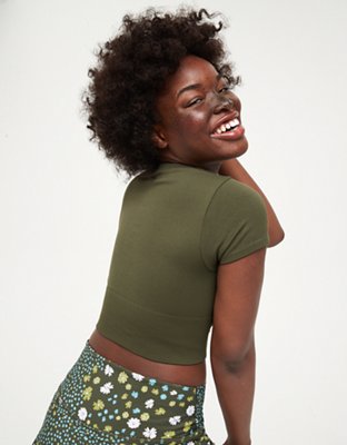 OFFLINE By Aerie Sidewalk Seamless Cropped T-Shirt