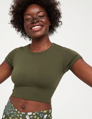 Offline by Aerie Crop Top Sidewalk Seamless Ribbed